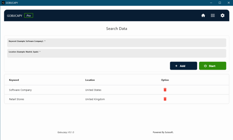 Program for web scraping on Google Maps.